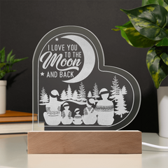 I Love you to the Moon - Heart Plaque