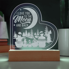 I Love you to the Moon - Heart Plaque